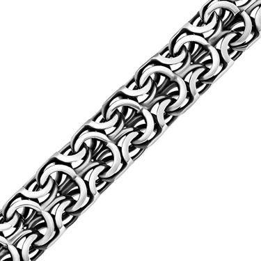 Серебряный браслет, плетение Рамзес, ручная работа, замок коробочка, ширина 1,7 см