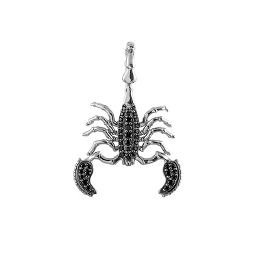 Серебряная подвеска с белыми и черными фианитами 