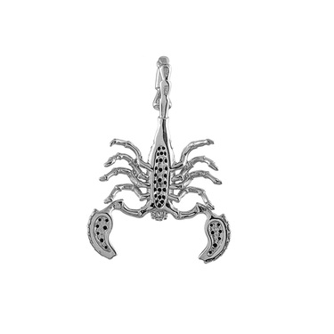 Серебряная подвеска с белыми и черными фианитами 