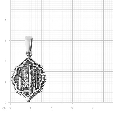 Серебряная подвеска Мечеть, оксидирование