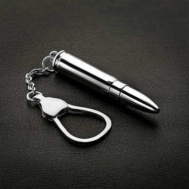 Серебряный брелок для ключей патрон для АКМ