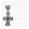 Крест,Подвеска,Талисман,Амулет,Оберег,Серебро,с вставкой Гранат Красная цвета,РОССИЯ