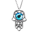 Цепочка на шею,Подвеска,Кулон,Талисман,Амулет,Оберег,Серебро,с вставкой Стекло Бирюзовая цвета,с замком Карабинный,РОССИЯ