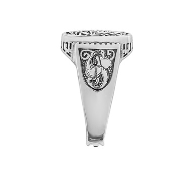 Серебряный мужской перстень с чернением серия Этника