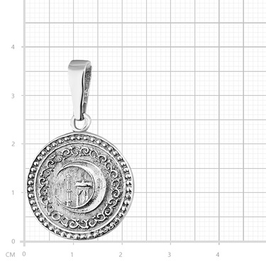 Серебряная подвеска мусульманская, родий