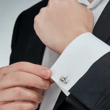 Серебряные запонки в рубашку 