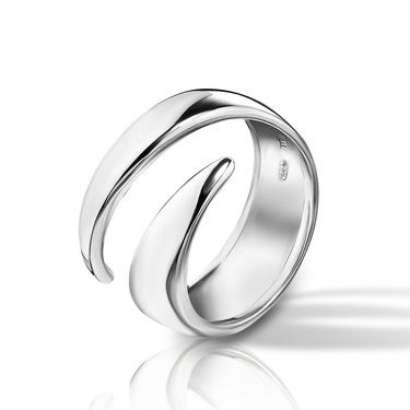 Женское открытое серебряное кольцо,покрытие родием