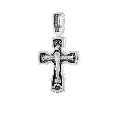 Серебряный православный крестик с чернением