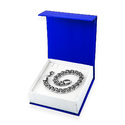 Подарочная упаковка синяя Подарочная упаковка,Ювелирный бокс,Ювелирная коробка,Ювелирный футляр,с вставкой Поролоновый ложемент Белая цвета,РОССИЯ