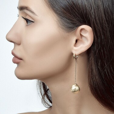 Серебряные матированые серьги 