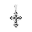 Серебряный мужской православный крест с чернением Крест,Подвеска,Оберег,Серебро,с вставкой Без вставок,РОССИЯ