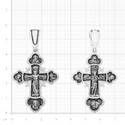 Серебряный мужской православный крест с чернением Крест,Подвеска,Оберег,Серебро,с вставкой Без вставок,РОССИЯ