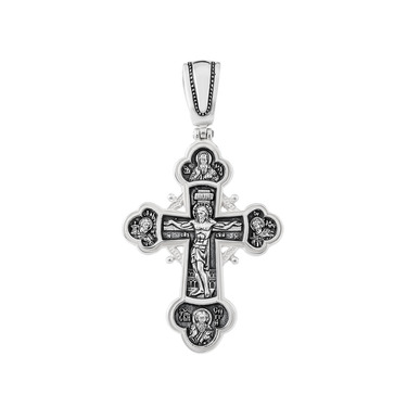 Серебряный мужской православный крест с чернением