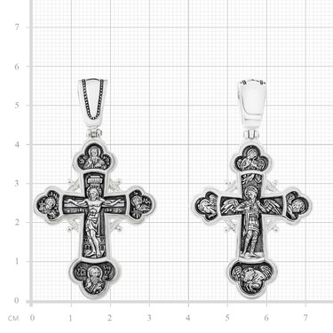Серебряный мужской православный крест с чернением