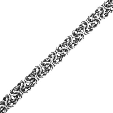 Серебряный мужской браслет, плетение Королевская мантия, чернение, ширина 0,8 см