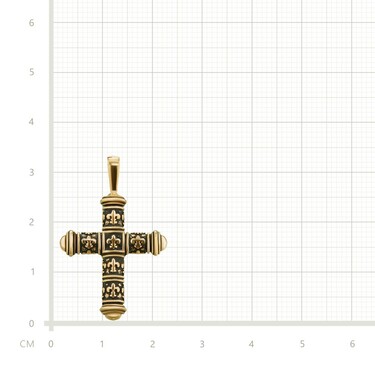 Серебряный мужской крест без распятия, с черной эмалью, покрытие красное золото