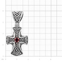 Крест,Подвеска,Талисман,Амулет,Оберег,Серебро,с вставкой Гранат Красная цвета,РОССИЯ