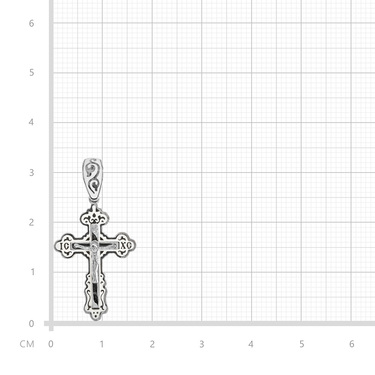 Серебряный мужской православный крестик, покрытие эмаль белая