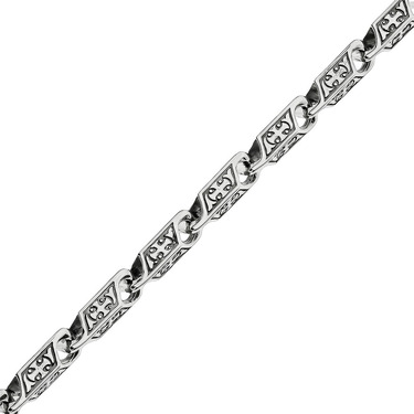 Серебряная цепь, плетение Персидское с гранями, с чернением, ширина 5 мм