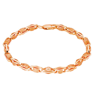 Серебряный литой браслет Спаси и сохрани, покрытие позолотой, ширина 6 мм