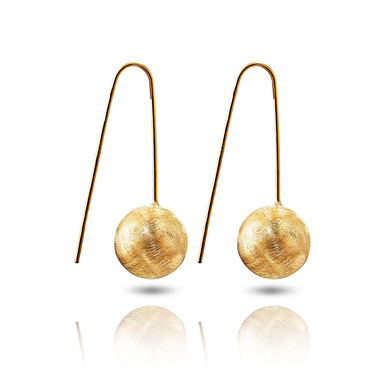 Серебряные матированые серьги 