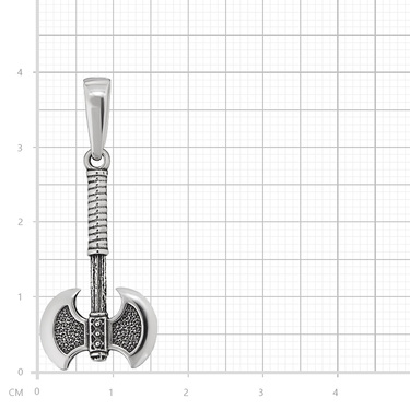 Серебряная подвеска Секира малая, чернение