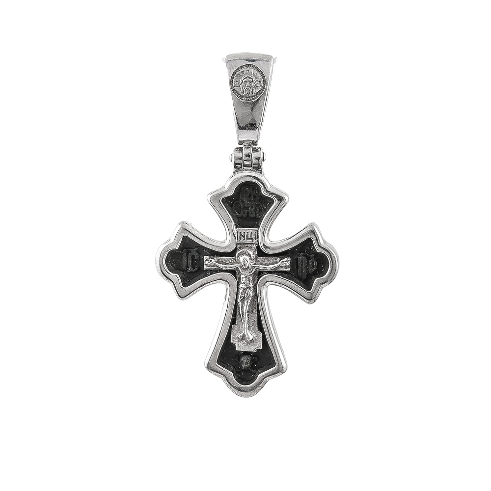 Крест,Серебро,с вставкой Черное дерево Черная цвета,РОССИЯ