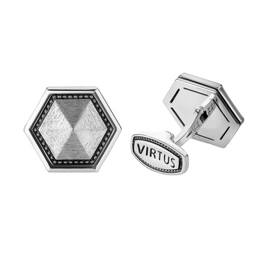 Серебряные запонки Virtus - Аскет, матированные