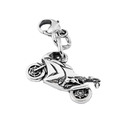 Серебряный брелок с чернением Спортбайк маленький Сувенир,Брелок,Серебро,с замком Карабинный,РОССИЯ
