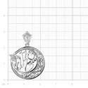 Подвеска,Кулон,Талисман,Амулет,Оберег,Серебро,с вставкой Белая цвета,РОССИЯ