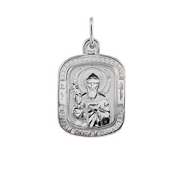 Серебряная подвеска иконка иконка князь Владимир