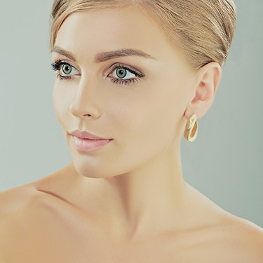 Серебряные серьги матированные с позолотой