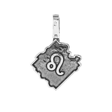 Серебряная подвеска с чернением стим-панк знак зодиака Лев