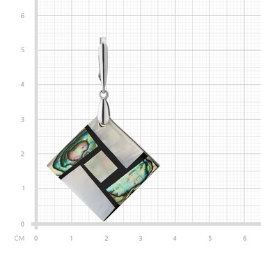 Перламутровые серьги ромбы, мозаика, родирование