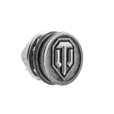 Серебряный значок серии World of tanks с эмалью, покрытие оксид