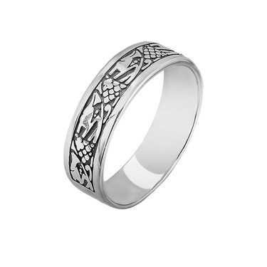 Серебряное мужское кольцо Этническое, чернение