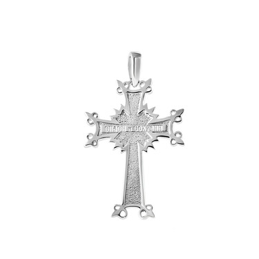 Серебряный мужской православный крест, родий