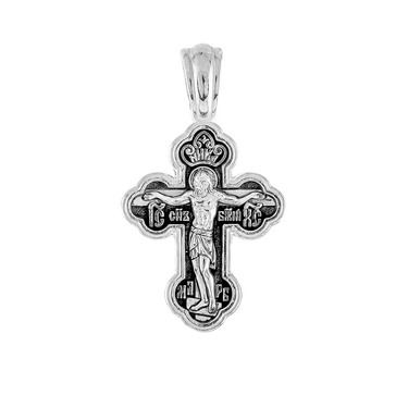 Серебряный православный крестик с чернением