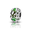 Шарм,Перлина,Серебро,с вставкой Синтетический кварц Зеленая цвета,РОССИЯ