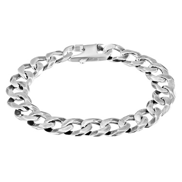 Серебряный мужской браслет, плетение Панцирное, ширина 1,2 см