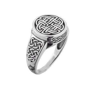 Серебряный мужской перстень с чернением серия Этника