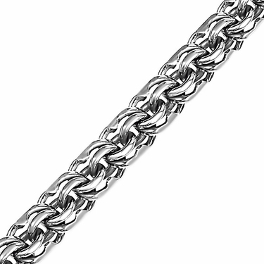 Серебряный мужской браслет, плетение ручной Бисмарк с чернением, ширина 0,8 см