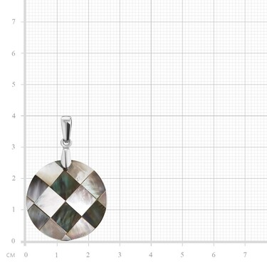 Серебряная круглая подвеска с перламутром, мозаика
