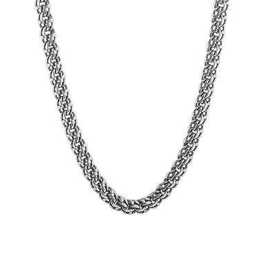 Серебряная цепочка, плетение Круглый Бисмарк с алмазной гранью, чернение, ~25 грамм, ширина 5 мм