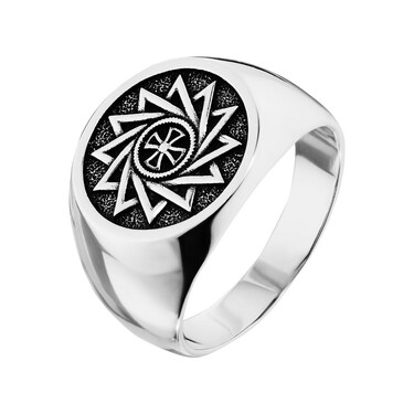 Серебряное кольцо Звезда Эрцгаммы, чернение