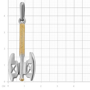 Серебряная подвеска топор викинга, родий, позолота