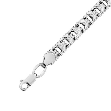 Серебряный женский браслет, плетение Ролекс, покрытие родием, ширина 6 мм