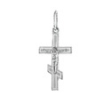 Серебряный женский крестик, покрытие эмаль белая Крест,Подвеска,Оберег,Серебро,с вставкой Без вставок,УКРАИНА
