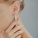 Серебряные серьги матированные, покрытие родий Серьги,Серебро,с вставкой Без вставок,с замком Скоба