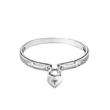 Серебряное женское помолвочное кольцо 